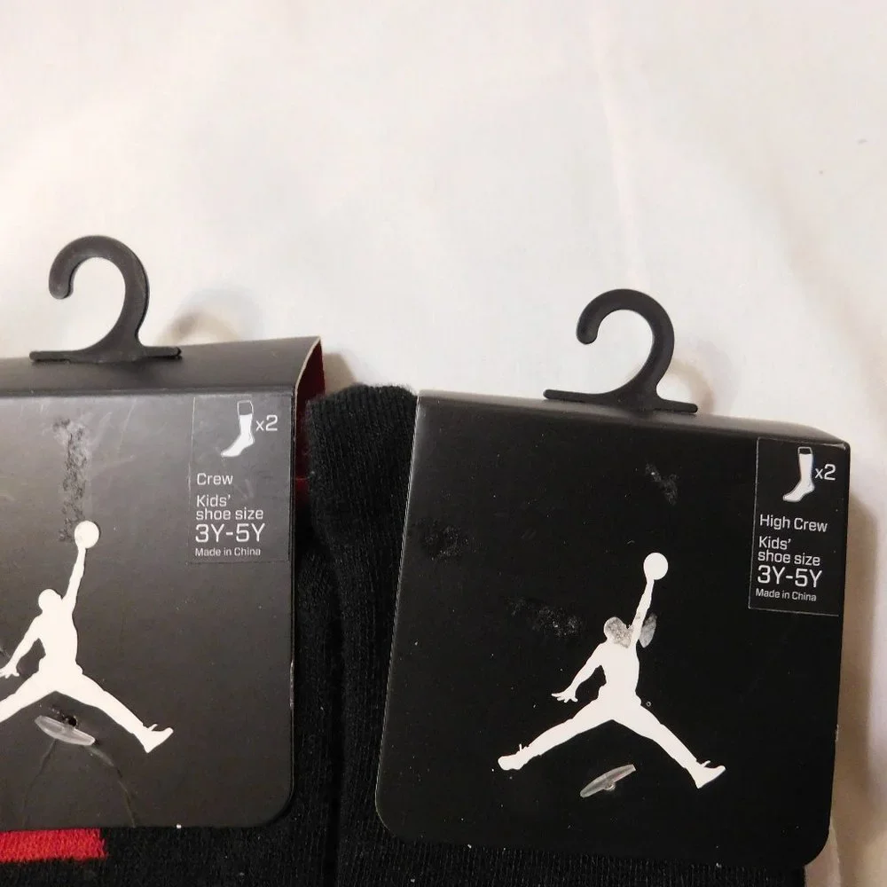 Jordan Boys Logo Crew Socks 2 Packs Size 3Y-5Y